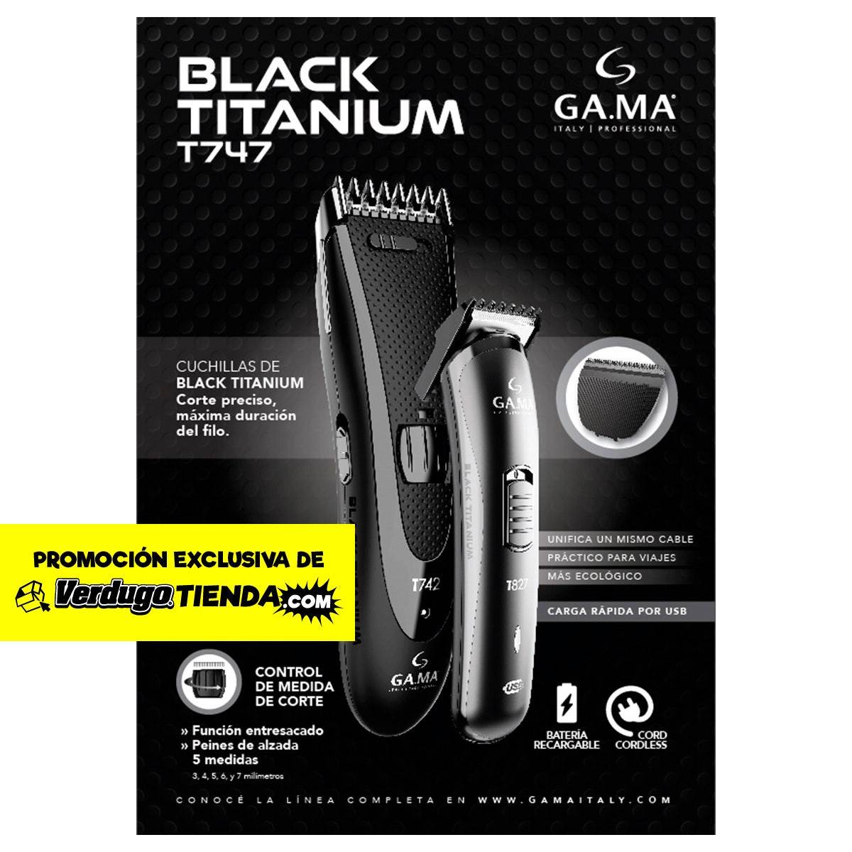 Cortadora de cabello gama 2025